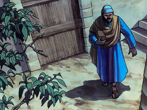 Judasz wziął ten kawałek chleba i natychmiast wyszedł. A była noc. – Slajd 8