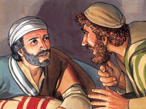 Piotr odpowiedział Mu: „Choćbym miał z Tobą umrzeć, nie wyprę się Ciebie”. Podobnie mówili wszyscy uczniowie. – Slajd 12