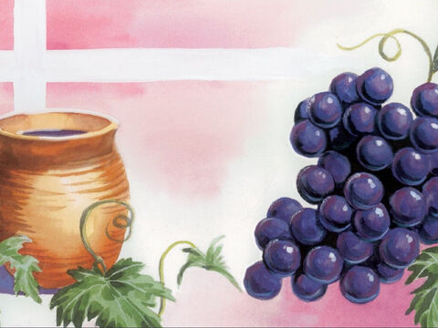 „Oświadczam wam, że nie będę już pił z owocu winorośli, aż nadejdzie ten dzień, gdy w Królestwie Bożym będę pił nowe wino”. – Slajd 17