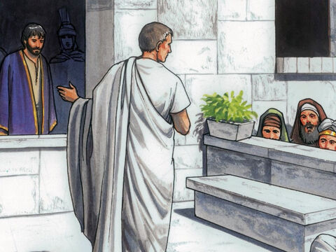 Piłat zapytał ich: „Czy chcecie, abym wam wypuścił króla Żydów?”. Wiedział bowiem, że wyżsi kapłani wydali Go z zawiści. – Slajd 4