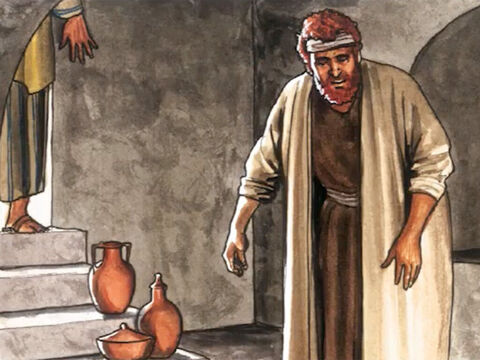 Zaraz za nim nadbiegł Szymon Piotr i wszedł do grobowca. – Slajd 15