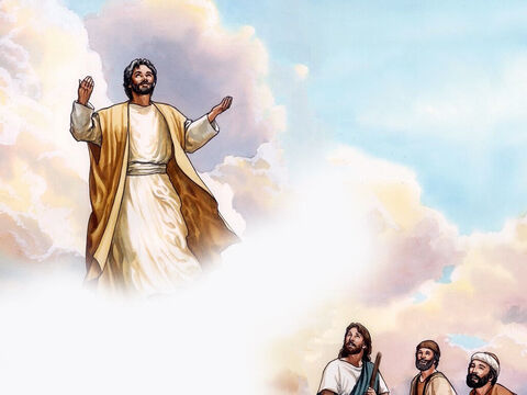 A gdy ich błogosławił, rozstał się z nimi i został uniesiony w górę do nieba. – Slajd 7
