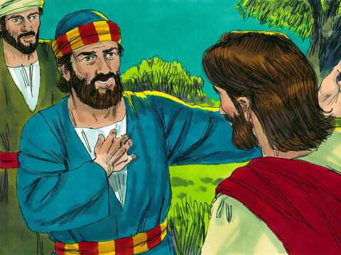 „Nigdy! Nie wyprę się Ciebie, nawet gdybym miał z Tobą umrzeć” – zarzekał się Piotr. Pozostali również przysięgali wierność Jezusowi.<br/> – Slajd 4