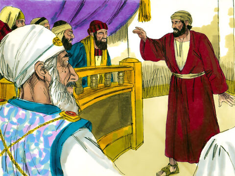 Najwyższy kapłan i przywódcy żydowscy szukali dowodów przeciwko Jezusowi, aby skazać Go na karę śmierci, ale nic nie znaleźli. Wielu fałszywie świadczyło przeciwko Niemu, ale ich zeznania wzajemnie się wykluczały. – Slajd 14