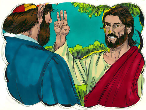 Jezus odwrócił się i spojrzał na Piotra, a on przypomniał sobie Jego słowa: „Zanim jutro zapieje kogut, aż trzy razy zaprzeczysz, że mnie znasz”. – Slajd 23