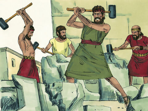 Rozkazał całkowicie zburzyć ołtarze zbudowane dla bożków. Zniszczył również miedzianego węża, którego sporządził Mojżesz, bo ludzie nawet temu oddawali cześć. – Slajd 3