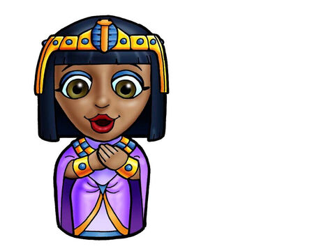 Królowa egipska. Ten obrazek może być użyty, aby przedstawić dowolną królową egipską pojawiającą się w Biblii. – Slajd 19