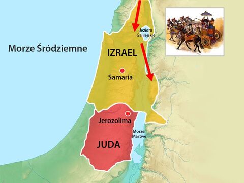 Kiedy Izraelem rządził Pekach, Tiglat-Pileser ponownie zaatakował. – Slajd 7