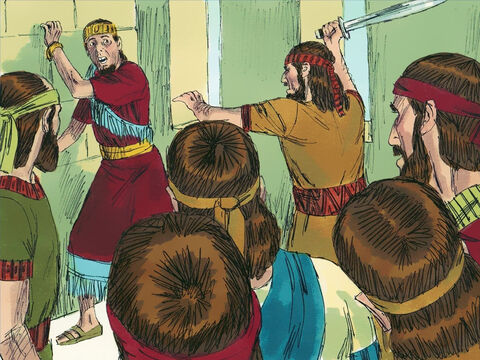 Kiedy Menachem umarł, królem został jego syn Pekachiasz. Po dwóch latach Pekachiasz został zamordowany przez Pekacha, który został kolejnym królem. – Slajd 6