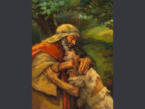 Przypowieść o synu marnotrawnym 2.<br/>„Wtedy syn powiedział do niego: Ojcze, zgrzeszyłem przeciw niebu i względem ciebie. Nie jestem już godny nazywać się twoim synem”  (Łukasza  15:21).<br/>Pełny tekst: Łukasza  15:11–32 – Slajd 11