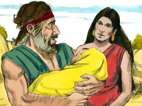 Po długim czasie Jakub i Rachela doczekali się dziecka, któremu dali na imię Józef. – Slajd 1