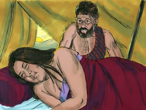 Dopiero następnego ranka Jakub zauważył, że poślubił Leę, zamiast Racheli. – Slajd 10
