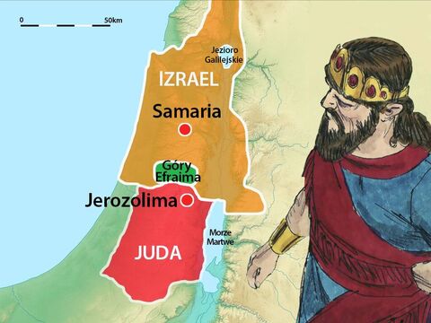 Król wyciągnął wnioski z tego wydarzenia i ponownie wyruszył, żeby nakłonić ludzi mieszkających w Judzie i na wzgórzach Efraima do powrotu do Boga. – Slajd 26