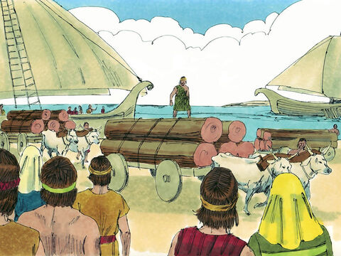 Zbudowali statki w Esjon-Geber, żeby pożeglować do Tarszyszu. Statki wyruszyły, żeby utworzyć nowe szlaki handlowe. – Slajd 19