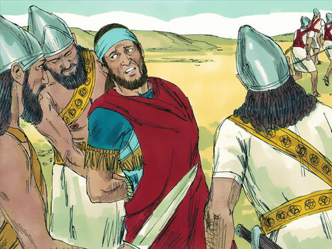 Wojsko babilońskie ruszyło w pogoń za królem i dopadło go w dolinie Jordanu, w okolicach Jerycha. Wszyscy jego żołnierze opuścili go i uciekli. – Slajd 13