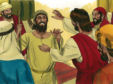 Jezus kładł na nich ręce i uzdrawiał. A demony, które wyganiał z ludzi, krzyczały: „Ty jesteś Synem Bożym”. Jezus gromił je i nie pozwalał im mówić, ponieważ wiedziały, że jest Mesjaszem. – Slajd 10