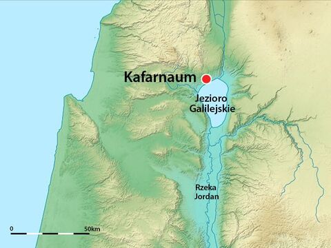 Setnik wraz ze swoimi żołnierzami stacjonował niedaleko miasta Kafarnaum. W tym mieście właśnie przebywał Jezus, kiedy nauczał w Galilei. – Slajd 2