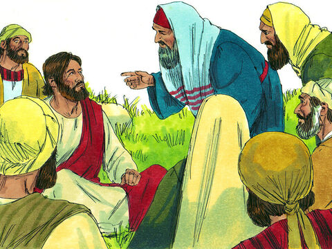 Starsi odszukali Jezusa i zaczęli Go prosić: „Zasłużył sobie na to, abyś mu pomógł, bo kocha nasz naród i to on właśnie zbudował nam synagogę”. – Slajd 4