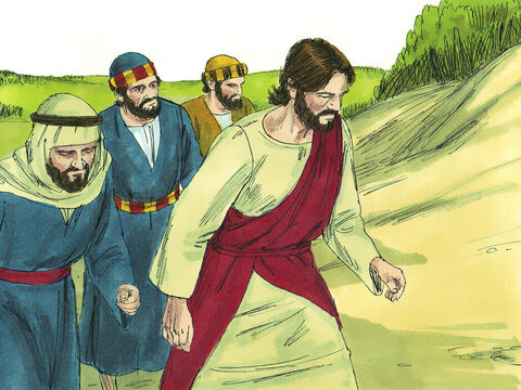 Przed świętem Paschy, Jezus poszedł ze swoimi uczniami długą, pnącą się w górę, drogą w kierunku Jerozolimy. – Slajd 1