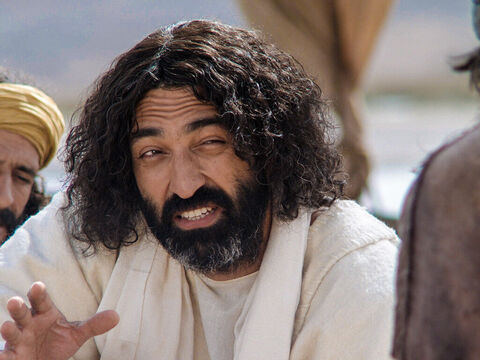Potem Jezus zapytał go drugi raz: „Szymonie, synu Jana, czy kochasz Mnie?”. – Slajd 4