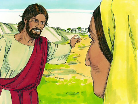 Kobieta powiedziała do Niego: „Panie, daj mi tę wodę, abym więcej nie pragnęła”. A Jezus polecił jej: „Idź, zawołaj swojego męża i przyjdźcie tutaj”. „Nie mam męża” – odparła kobieta. – Slajd 7