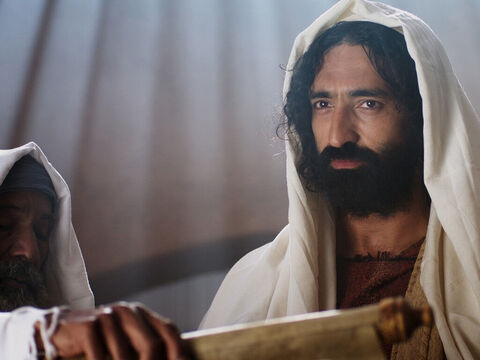 Jezus powstał i przeczytał fragment Pisma. – Slajd 5