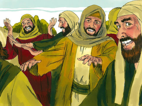 Jezus spojrzał na nich i powiedział: „Idźcie i pokażcie się kapłanom!” (Miejscowy kapłan miał prawo zbadać chorego i stwierdzić, czy ktoś został uzdrowiony z trądu). A kiedy szli, zostali uzdrowieni. – Slajd 3
