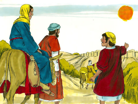 Kiedy Jezus miał dwanaście lat, Maria i Józef zabrali Go do Jerozolimy na Święto Paschy. To było wielkie święto i w mieście przebywało tysiące pielgrzymów z całego kraju. – Slajd 2