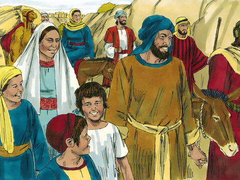 Kiedy święto się skończyło, Maria i Józef dołączyli do pozostałych pielgrzymów, którzy przybyli z Galilei. Myśleli, że Jezus jest w tłumie, który wraca do domu, wśród rodziny i przyjaciół. – Slajd 3