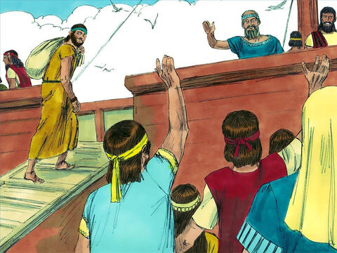 A więc, zamiast pójść do Niniwy, Jonasz udał się do portu Jafa i wsiadł na statek. – Slajd 4