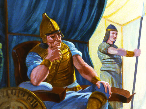 Król był potężnym wojownikiem, a jego armie podbijały kolejno kraj za krajem, sprawiając że imperium asyryjskie rozrastało się. Każdego dnia zbliżało się coraz bardziej do pogranicza Izraela. – Slajd 3