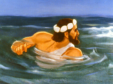 Gdy Jonasz był w morzu, Bóg posłał wielką rybę. – Slajd 24