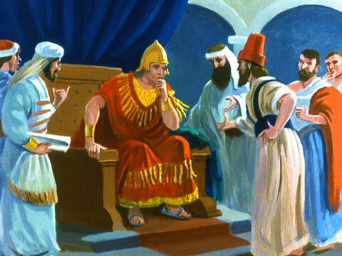 Kiedy król dowiedział się o poselstwie Jonasza, uświadomił sobie, że on także był nieposłuszny Bogu. – Slajd 31