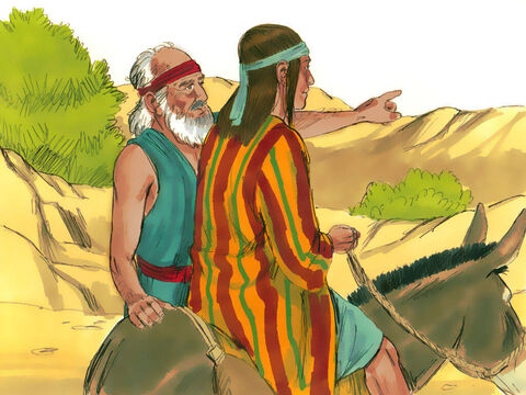 Pewnego dnia Jakub powiedział do Józefa: „Idź i zobacz, jak się mają twoi bracia i co się dzieje z trzodą, a potem wróć z wiadomościami”. – Slajd 2