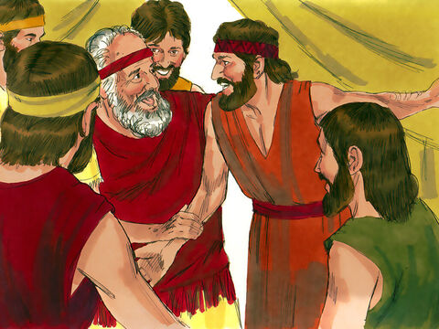 Bracia Józefa wrócili do swojego ojca Jakuba i powiedzieli: „Józef żyje i jest władcą całego Egiptu!”. Jakuba nie poruszyła ta wiadomość, ponieważ im nie uwierzył. Ożywił się dopiero, kiedy powtórzyli wszystko, co przekazał im Józef i zobaczył wozy, które posłał, aby go przywieźć. Wtedy Jakub powiedział: „Najważniejsze, że syn mój Józef jeszcze żyje. Pójdę go zobaczyć, zanim umrę”. – Slajd 19
