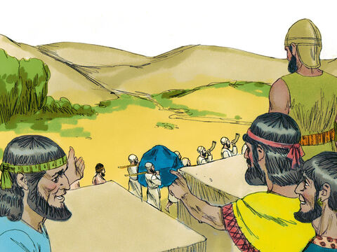 Mieszkańcy Jerycha obserwowali Izraelitów i zastanawiali się, dlaczego przez sześć kolejnych dni okrążają miasto. – Slajd 6