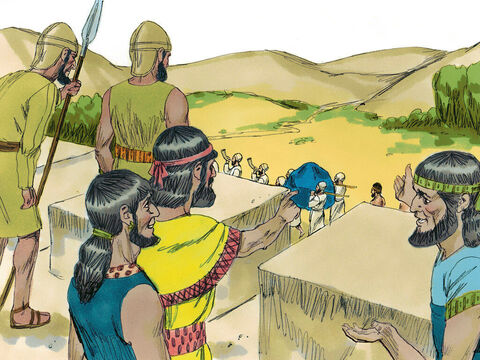 Mieszkańcy Jerycha obserwowali kapłanów i armię izraelską okrążającą miasto siedem razy. – Slajd 9