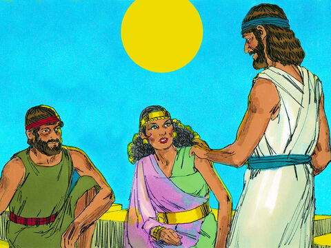Zwiadowcy wkroczyli do Jerycha i udali się do domu Rachab (miejscowej prostytutki), która często zapraszała do siebie obcych. – Slajd 8