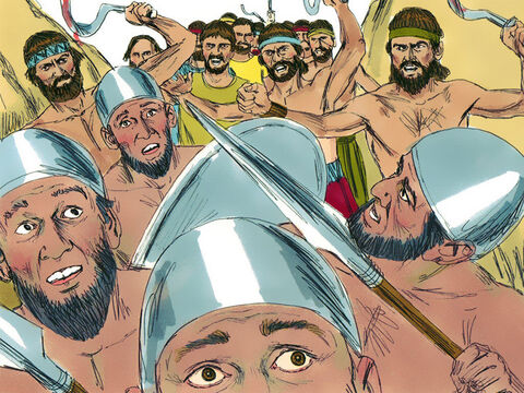 Tej nocy Izraelici zaatakowali Amorytów, zaskoczyli ich i gonili. – Slajd 6