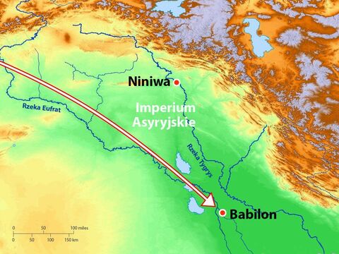 Król Asyrii panował również nad Babilonem i był znany ze swojego okrucieństwa. – Slajd 14