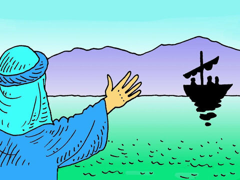 Piotr widział na plaży wielu ludzi z Jezusem. Chcieli, aby Jezus opowiedział im jakąś historię. <br/>„Czy mogę skorzystać z twojej łodzi?” – Jezus zapytał Piotra. Chciał mieć łódź, aby wszyscy mogli Go widzieć i słyszeć. – Slajd 4