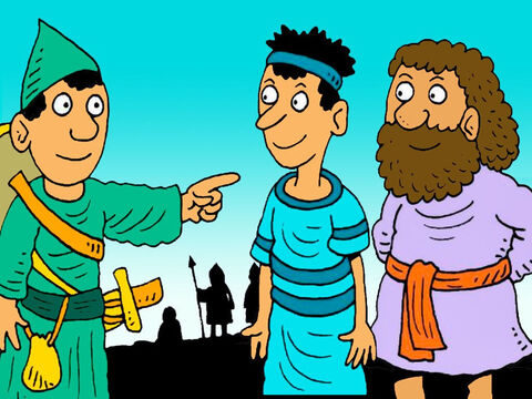 Nadszedł czas, by wyruszyć do nowej ziemi, którą Bóg obiecał synom Izraela. Jozue wysłał dwóch ludzi na przeszpiegi do miasta Jerycho, aby sprawdzić, jak silna jest ich armia. – Slajd 2