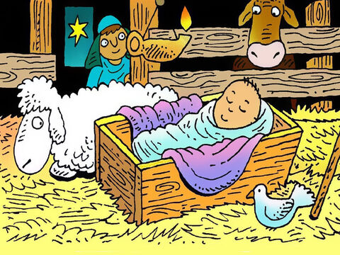 Pasterze pospieszyli do Betlejem i szukali tak długo, aż znaleźli Dzieciątko Jezus, owinięte w pieluszki i śpiące w żłobie na sianie, tak jak powiedział anioł. Przekazali też Marii i Józefowi dobrą nowinę od anioła! – Slajd 7