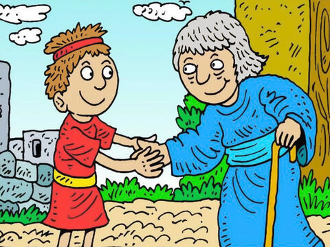 Tymoteusz uwielbiał odwiedzać swoją babcię Lois. Jego babcia była miła i dobra. Kochała Boga i modliła się, aby Tymoteusz dorastał i też pokochał Boga. – Slajd 1