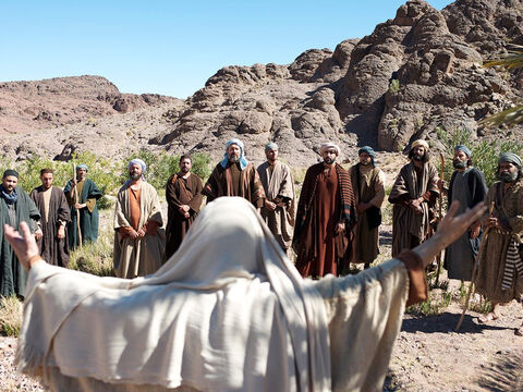 Jezus wybiera dwunastu mężczyzn na swoich uczniów. (Mateusza 10:2-4, Marka 3:13-19, Łukasza 6:12-16) – Slajd 19
