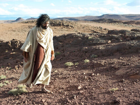Duch Święty zaprowadził Jezusa na pustynię, aby został poddany próbie przez diabła. – Slajd 1