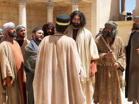 Jezus nauczał w świątyni i opowiedział taką przypowieść: – Slajd 1