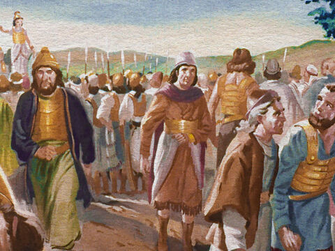 Gedeon dał swoim ludziom wybór, czy chcą walczyć, czy nie i wielu z nich opuściło obóz. Chociaż wiedzieli, że Bóg obiecał zwycięstwo ich wodzowi, widzieli też, że Madianici mieli nad nimi przewagę liczebną cztery do jednego. – Slajd 13