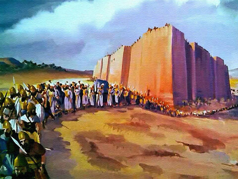 Izraelici przemaszerowali raz dookoła miasta, a potem wrócili do obozu, nie powiedziawszy ani jednego słowa! – Slajd 30