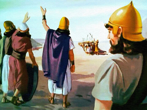 Później Izraelici, gdziekolwiek udali się w Ziemi Obiecanej, odnosili zwycięstwo tak długo, jak długo mieli wiarę w Pana i byli posłuszni Jego rozkazom. – Slajd 43